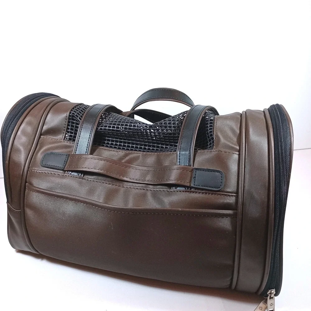 Samsonite Pet Carrier Small Brown Good Travel Mesh Duffel Bag Dog Cat Portable